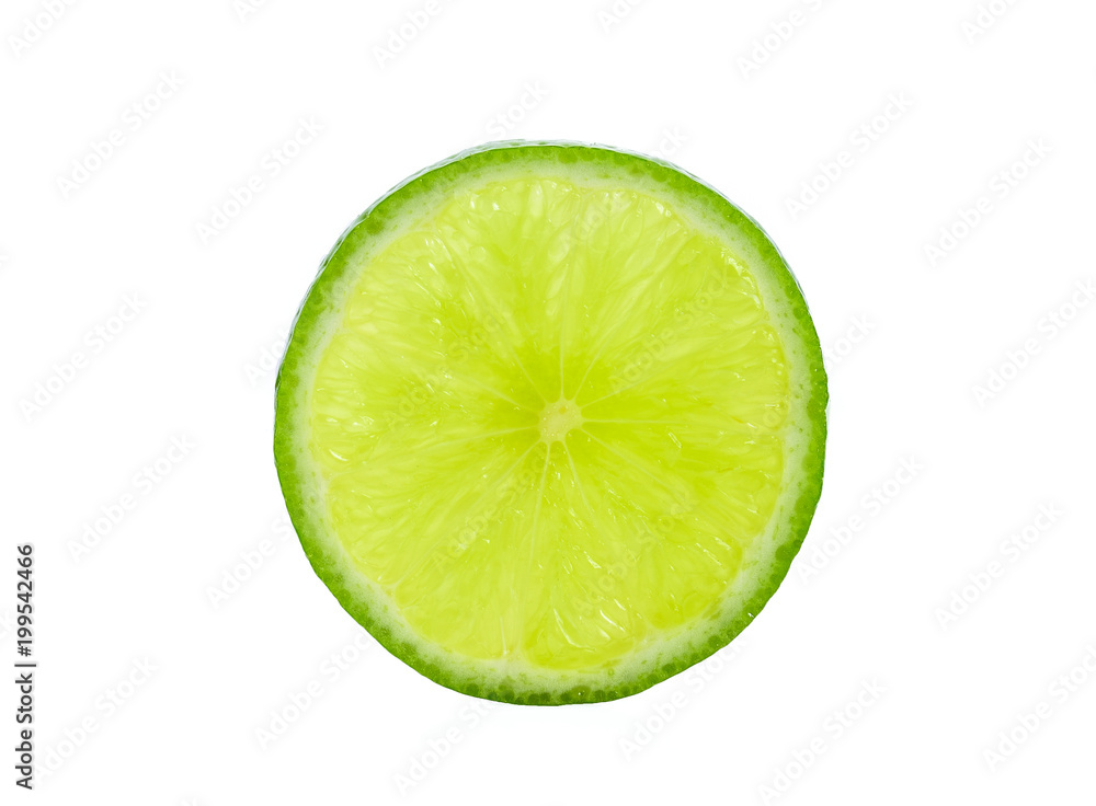 Piece lemon on white background