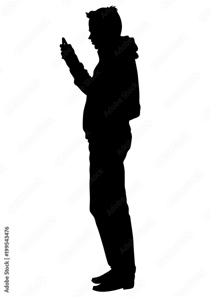 Man with a camera on a white background