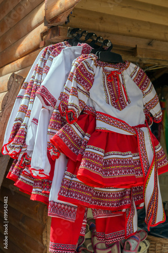 Traditional Romanian folk costumes for little girls