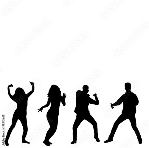 white background silhouette people dancing dancing