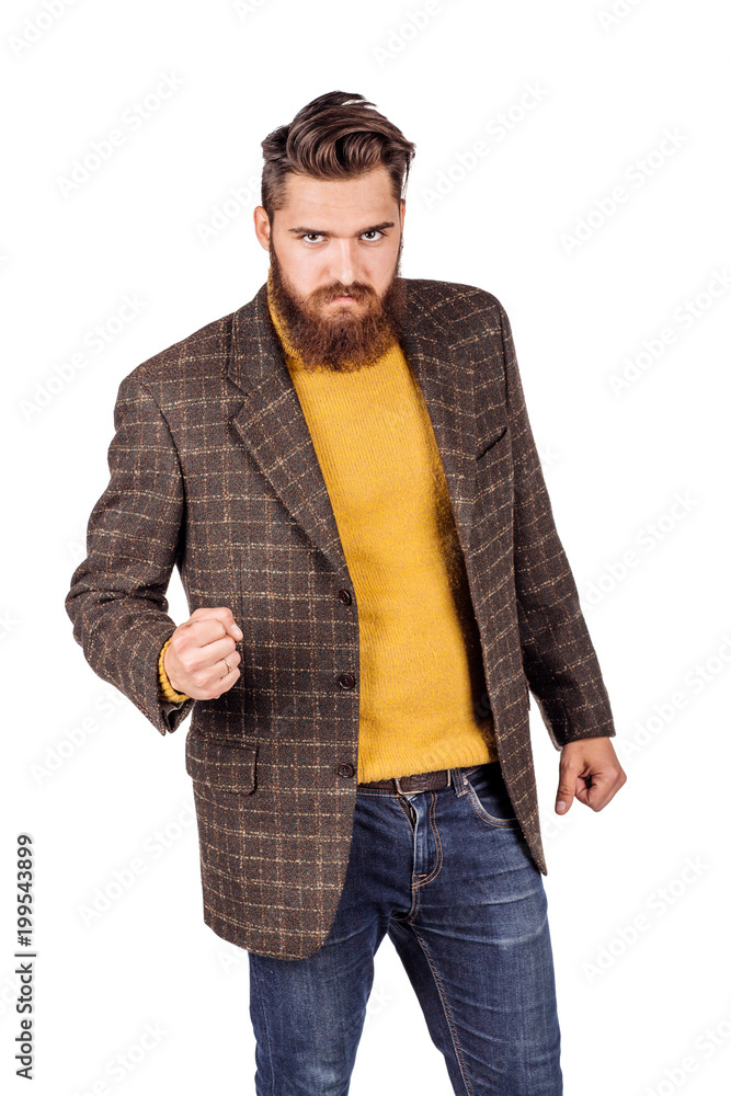 angry bearded man shouting and gesturing with hands angry bearded man shouting and gesturing with hands