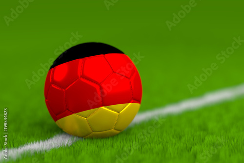 Soccer Ball With German Flag 3D Render