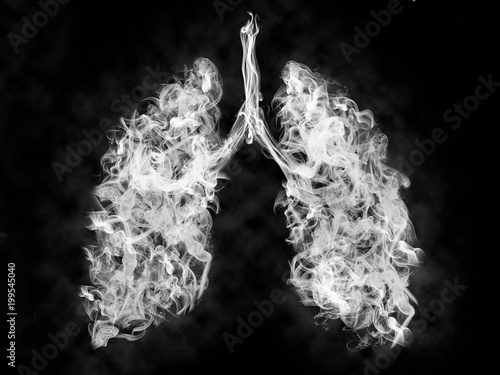 Illustration of a toxic smoke in Lung .