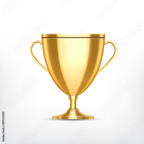 Golden cup isolated on white