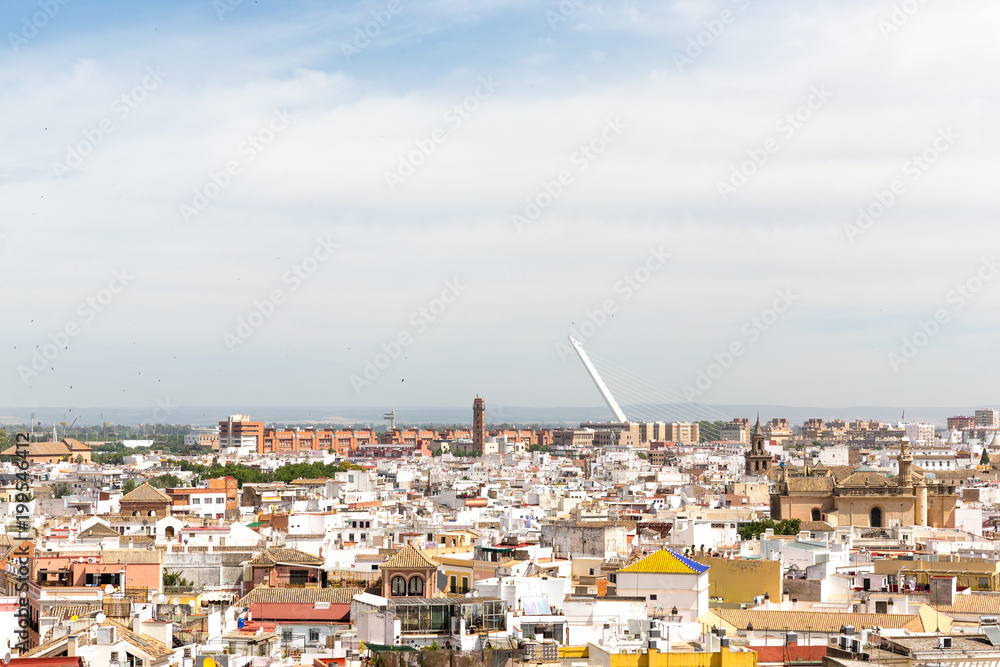 Aerial view of the spanish city sevilla