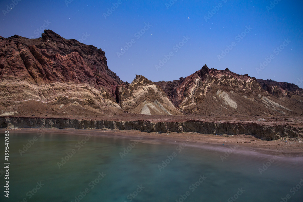 Obraz premium Mofanegh Beach at Night, Hormoz Island, Iran