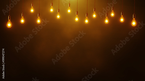 Decorative Light Bulbs Amber Background