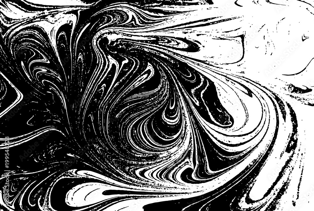 Black and white liquid texture. Watercolor hand drawn marbling illustration. Abstract vector background. Monochrome marble pattern. Black and white liquid texture. Watercolor hand drawn marbling illustration. Abstract vector background. Monochrome marble pattern.