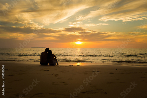 Tourist watching sunset Koh Kradan photo