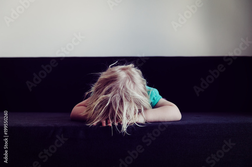 stressed child, desparation and depression photo