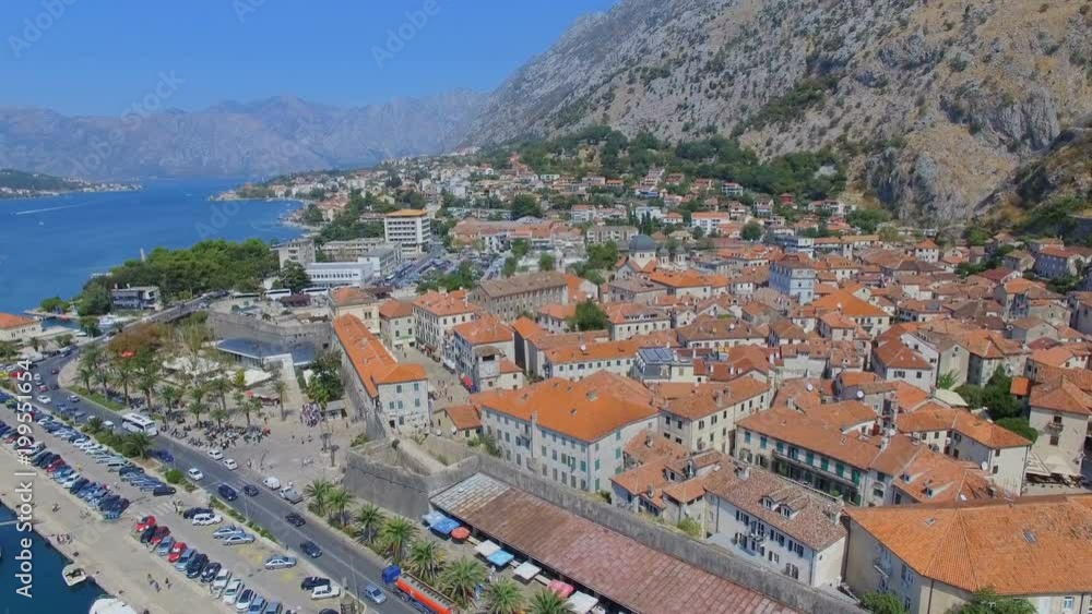 Aerial View Of Kotor Town, Bay and Mountains, Montenegro 1 Aerial View Of Kotor Town, Bay and Mountains, Montenegro 1