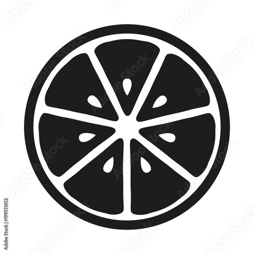 Lemon slice icon isolated on white background