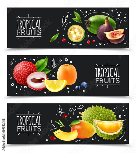 Tropical Fruits Horizontal Banners