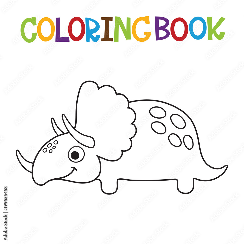 Obraz premium Cute Dino coloring book