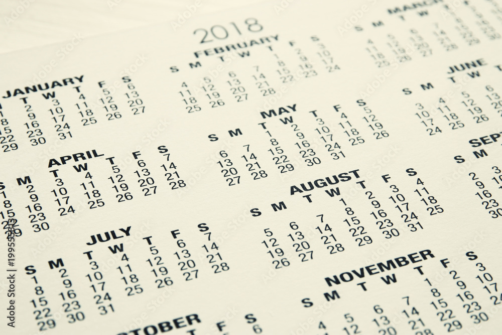 image of 2018 calendar background. image of 2018 calendar background.