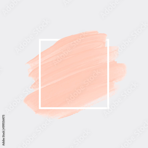 Logo brush painted watercolor abstract background design illustration vector over square frame. Perfect acrylic design for headline, logo and sale banner. 