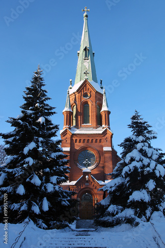 Church Aleksanterin kirkko in Tampere in winter