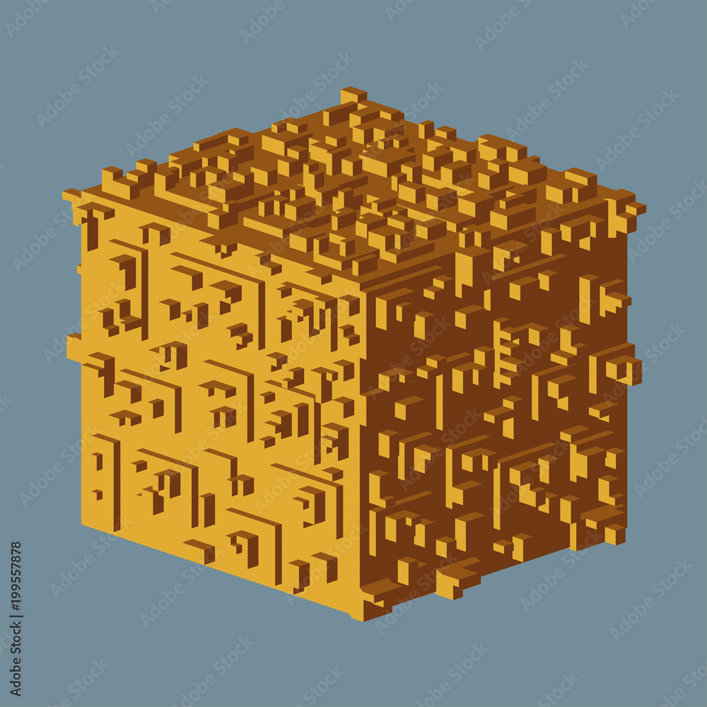 Naklejka premium Abstract isometric Cube Logo. Vector Illustration. Isolated icon. design element.