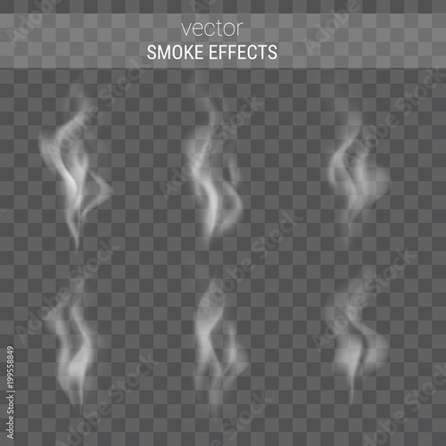 Vector collection of realistic smoke effects