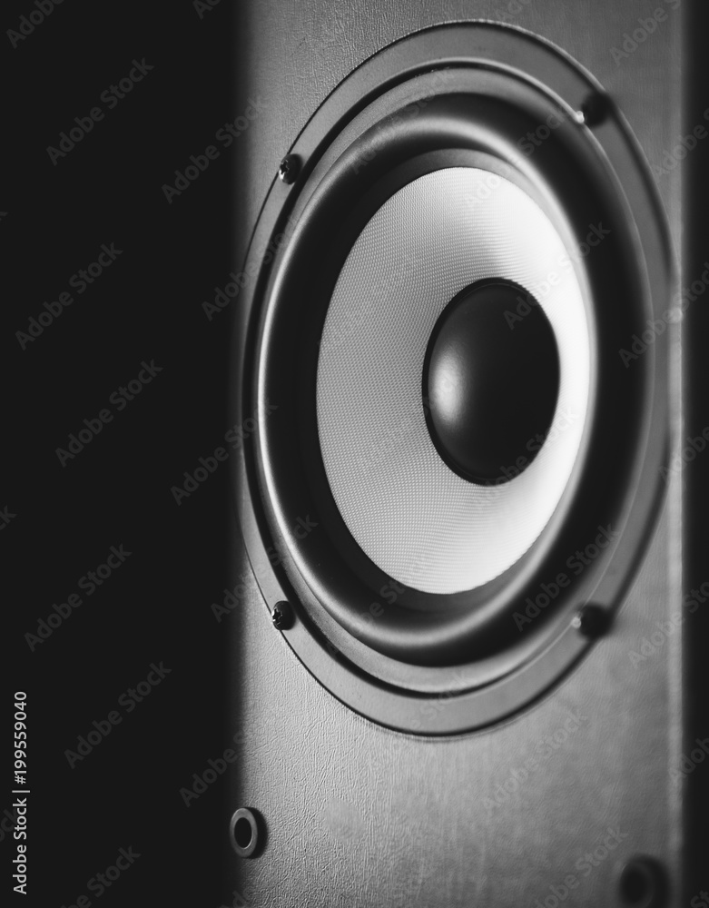 Audio speaker black background Audio speaker black background