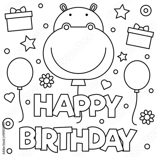 Photography Coloring page. Vector illustration.