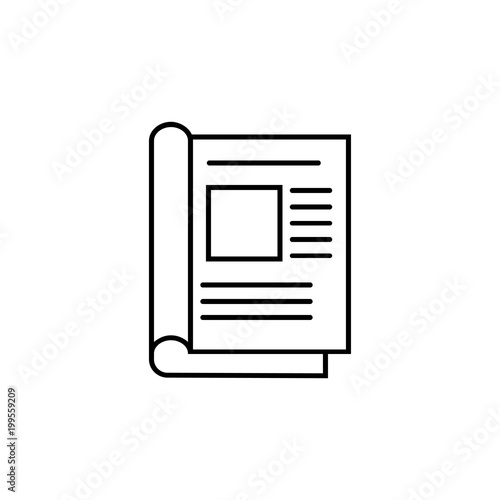 Open magazine page, book icon