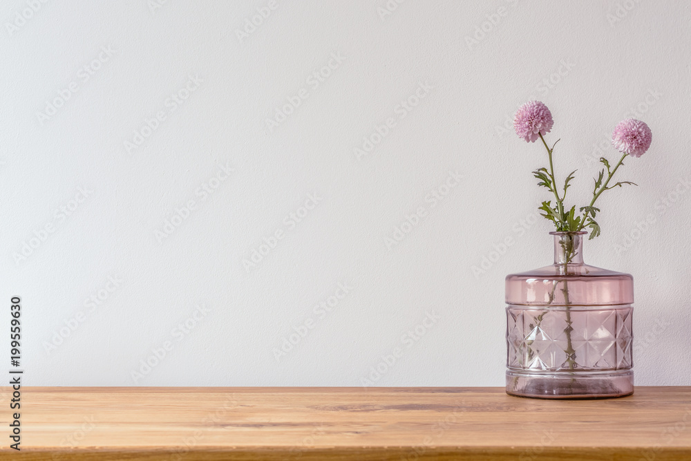 Purple flowers in vase Stock Photo | Adobe Stock
