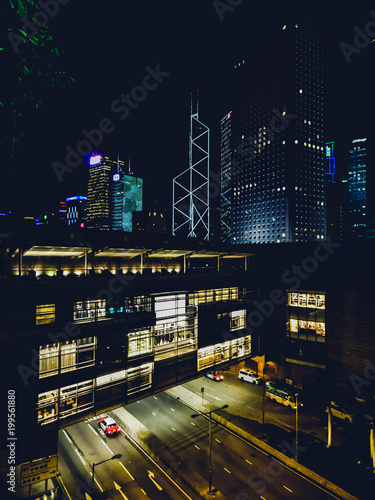 Hong Kong night light display