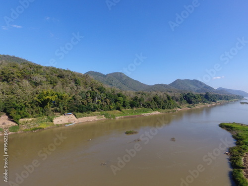Fototapeta Naklejka Na Ścianę i Meble -  World Heritage : Luang Phabang, Laos : Drone View