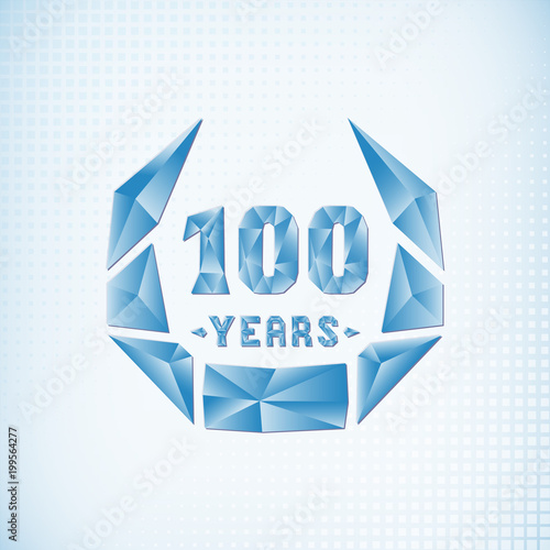 100 years anniversary design template. Low poly design. 