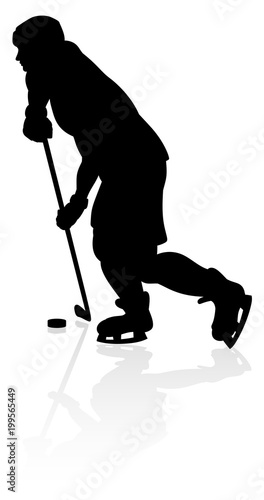 Silhouette Ice Hockey Player