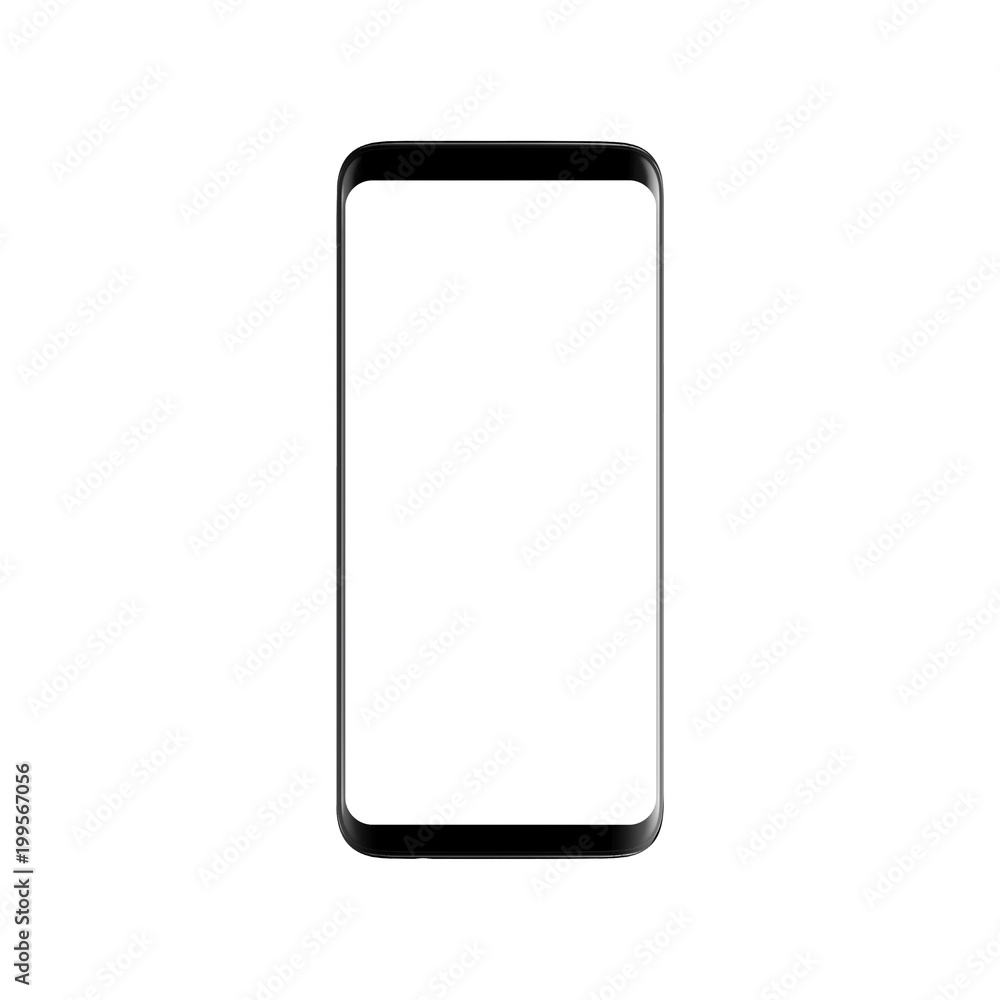 Black smartphone with curved screen Black smartphone with curved screen
