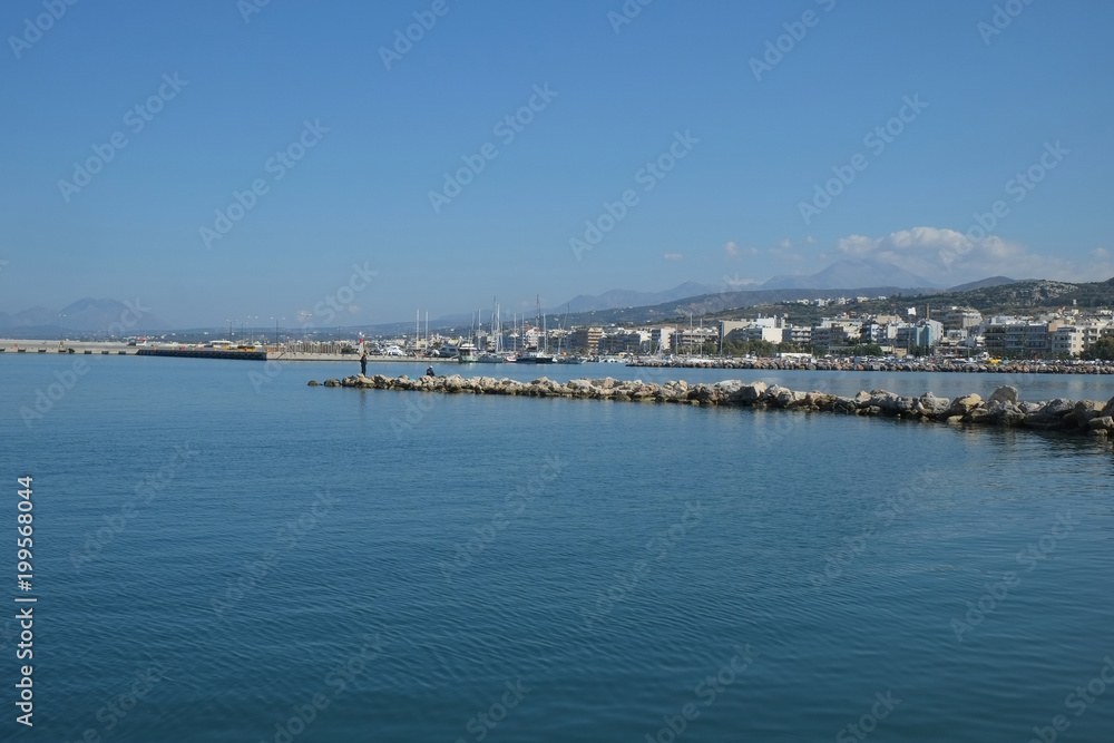 Rethymno bay and harbor, Crete, Greece