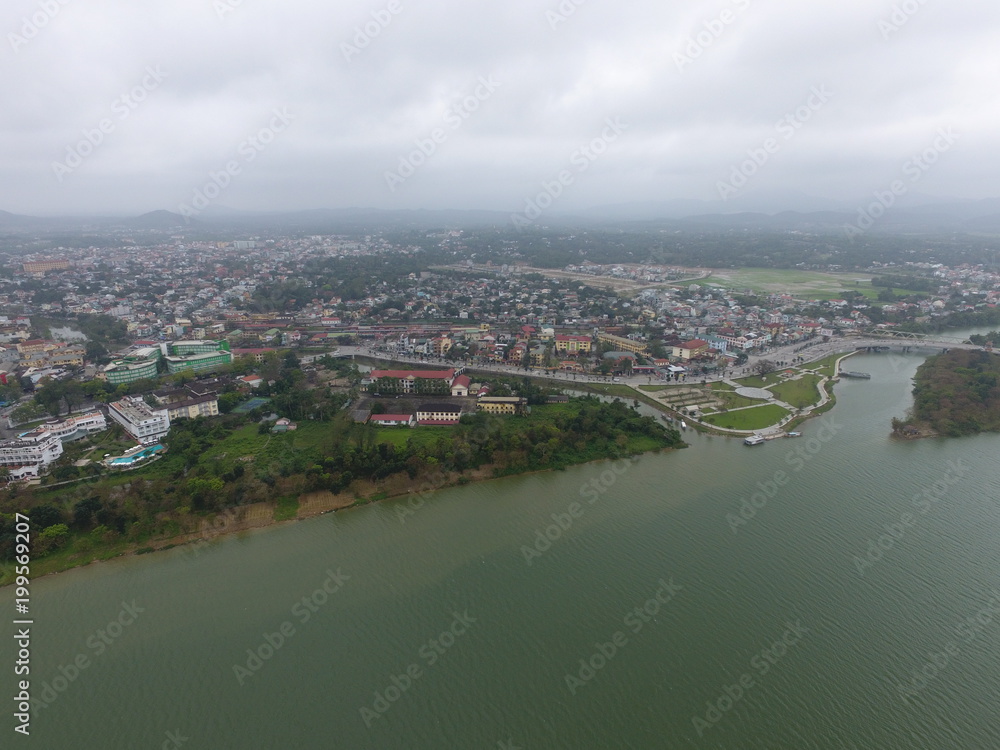 Fototapeta premium World Heritage : Hue, Vietnam : Drone View
