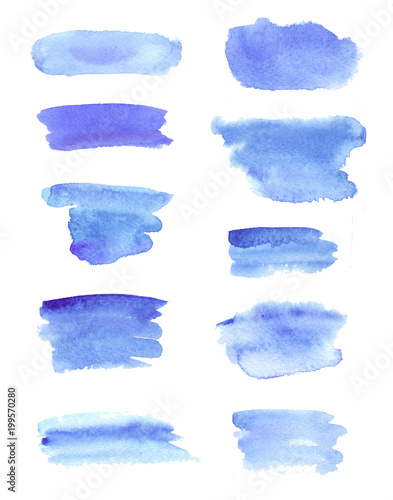 Set of watercolor spots. Abstract hand painted backgrounds.