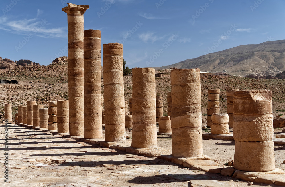 Pillars of the Romans in the Necropolis of Petra, Jordan