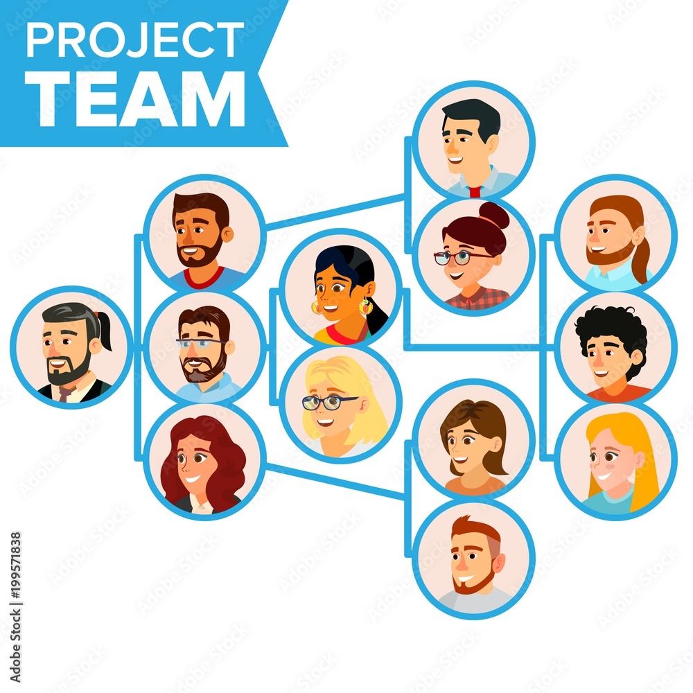 Business Organization Chart Template Vector. Hierarchical Organization. Network Of People. Working Together. Illustration Business Organization Chart Template Vector. Hierarchical Organization. Network Of People. Working Together. Illustration