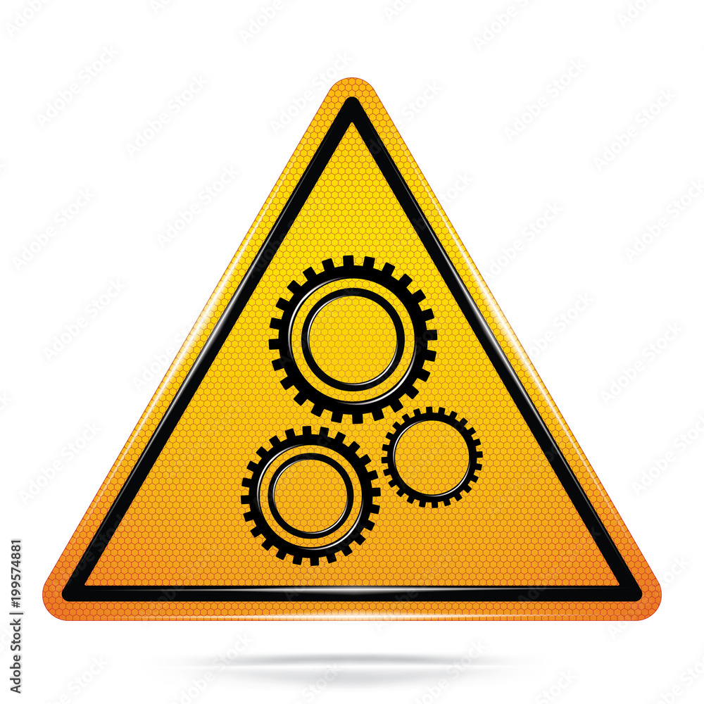 Vector and illustration of graphic style,Danger open machInery,Yellow triangle Warning Dangerous icon on white background,Attracting attention Security First sign,Idea for presentation,EPS10. Vector and illustration of graphic style,Danger open machInery,Yellow triangle Warning Dangerous icon on white background,Attracting attention Security First sign,Idea for presentation,EPS10.