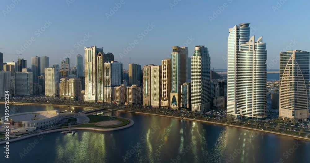 View of Sharjah early in the morning. View of Sharjah early in the morning.