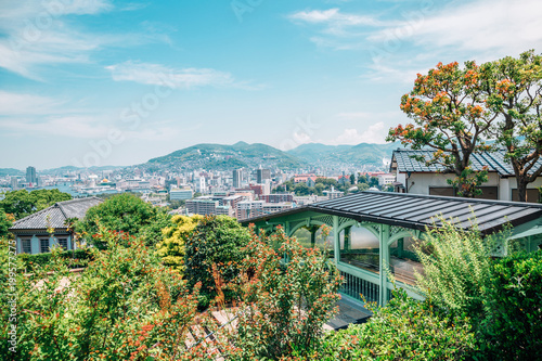 Obraz na płótnie Glover Garden, nature and city view in Nagasaki, Japan w salonie
