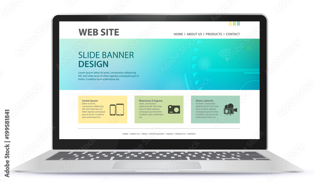 Responsive Web Site Design With Laptop Screen 