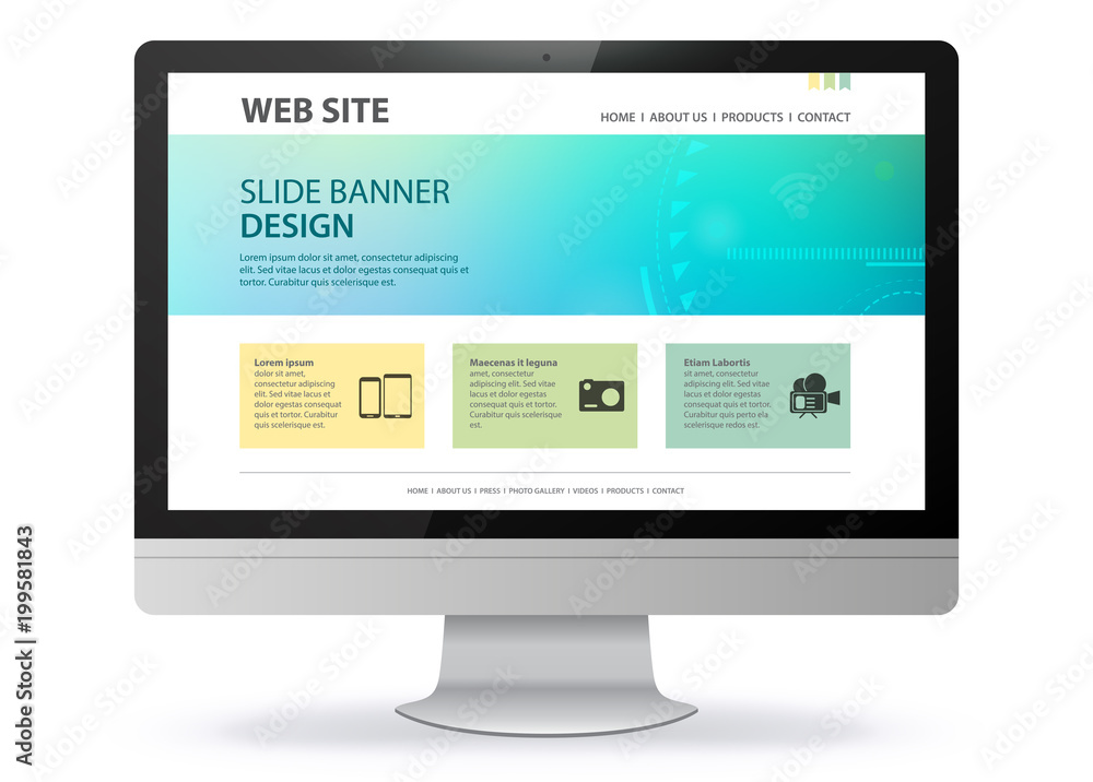 Responsive Web Site Design With Computer Screen 