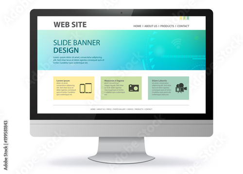 Responsive Web Site Design With Computer Screen 
