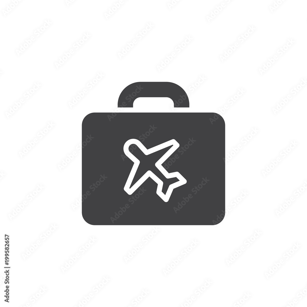 Travel bag vector icon. filled flat sign for mobile concept and web design. luggage bags in airport solid icon. Symbol, logo illustration. Pixel perfect vector graphics Travel bag vector icon. filled flat sign for mobile concept and web design. luggage bags in airport solid icon. Symbol, logo illustration. Pixel perfect vector graphics