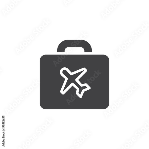 Travel bag vector icon. filled flat sign for mobile concept and web design. luggage bags in airport solid icon. Symbol, logo illustration. Pixel perfect vector graphics