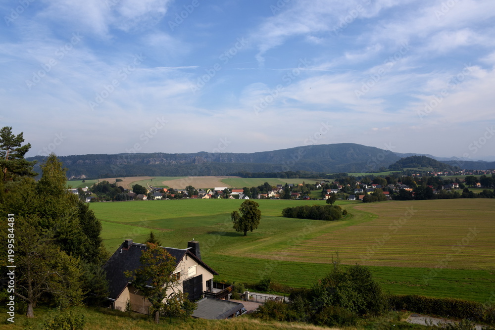 Blick vom Wolfsberg auf den Nationalpark Sächsische Schweiz