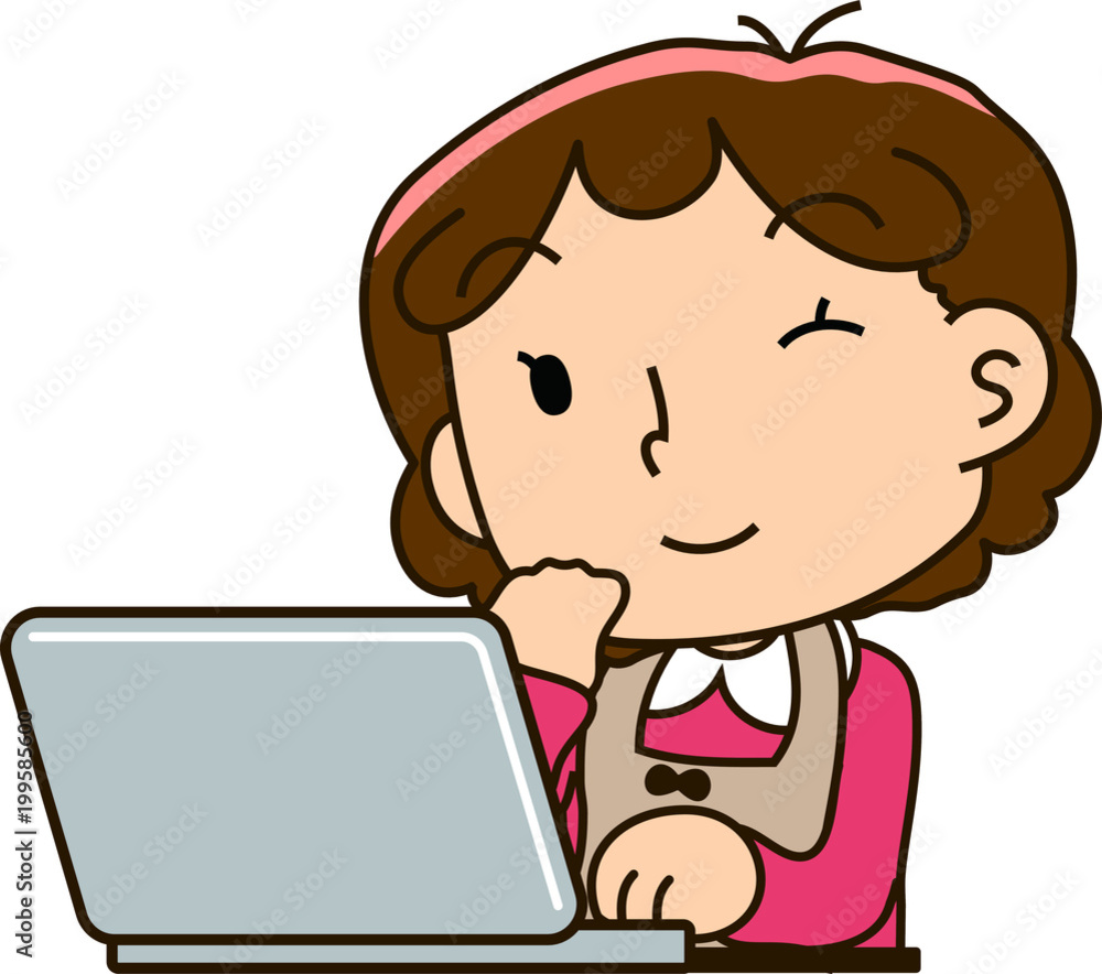 Mother using a laptop computer,All right Mother using a laptop computer,All right