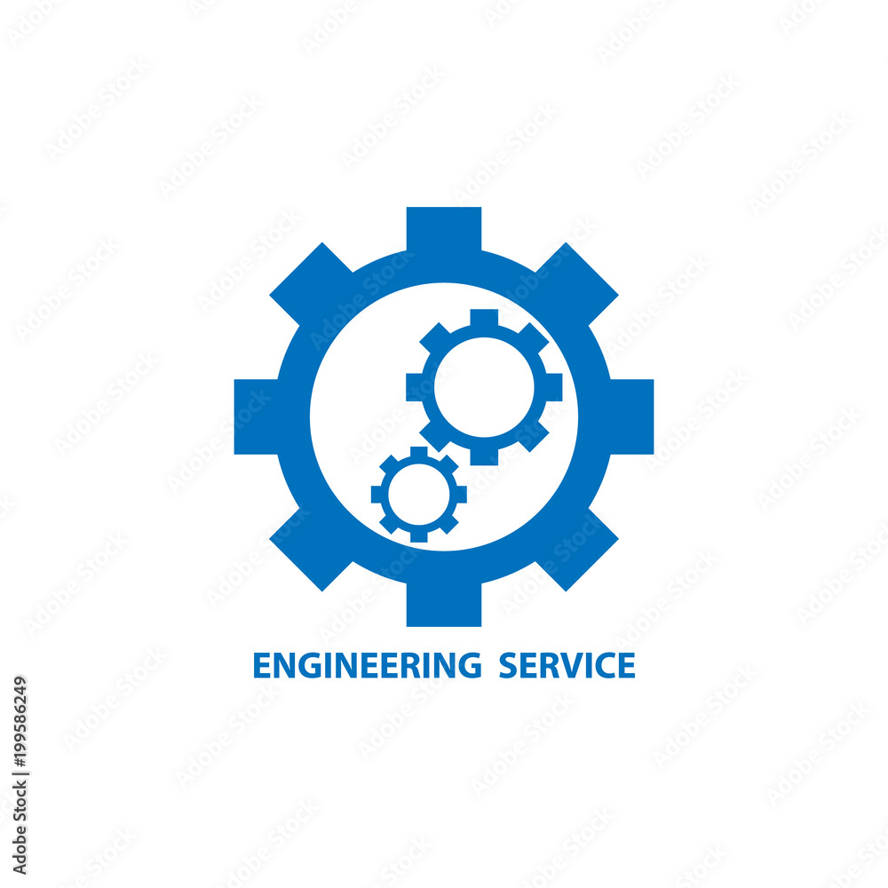 Mechanical gear as engineering service icon logo vector graphic design.