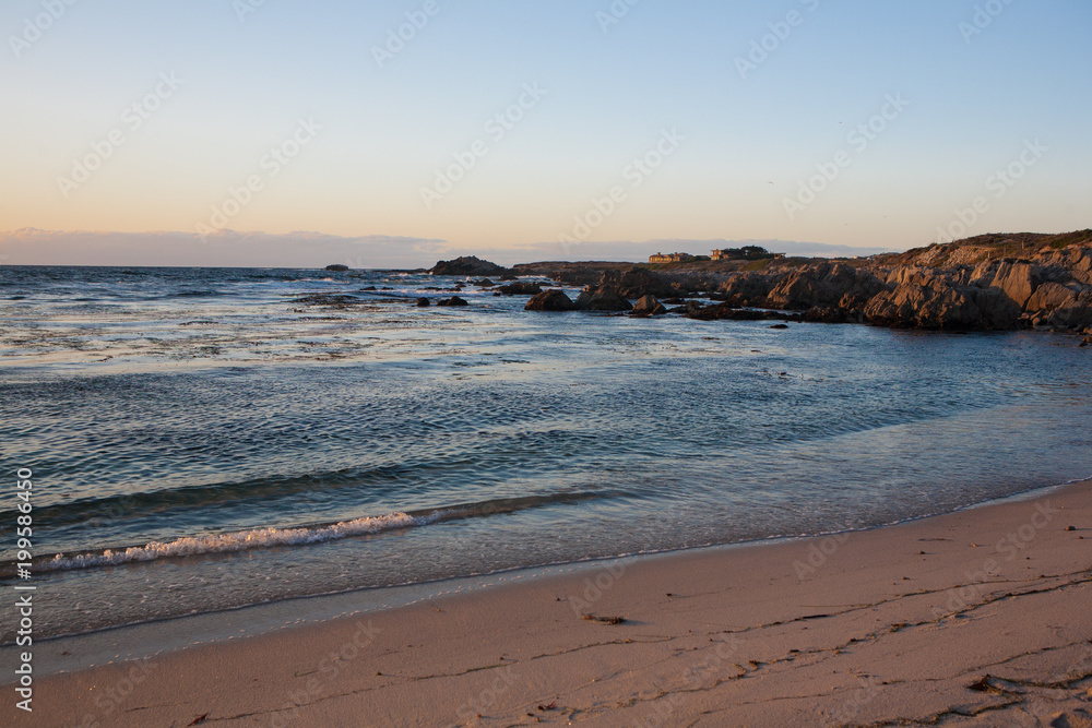 Sunset on a beach in Monterey, California