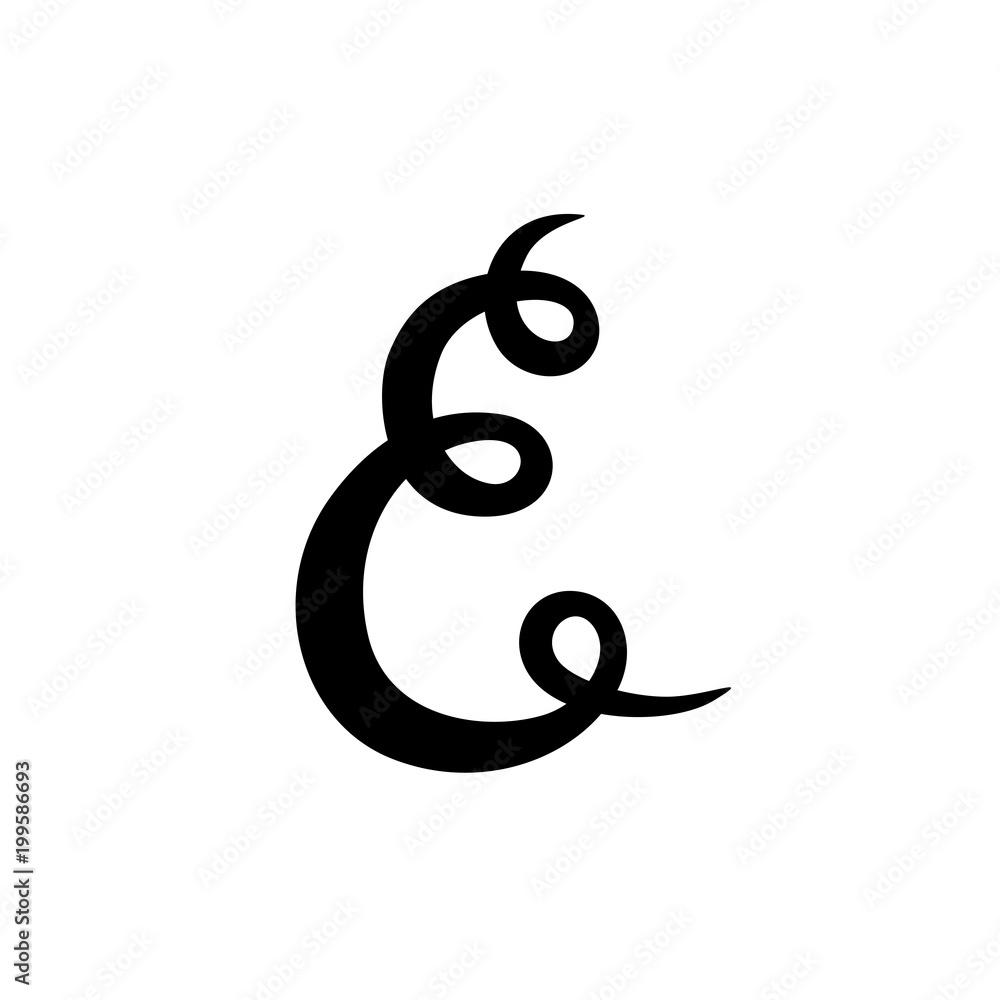 Ampersand on white background. Handwritten calligraphy. Isolated. Vector illustration. Great for wedding invitations, greeting cards, posters, placards